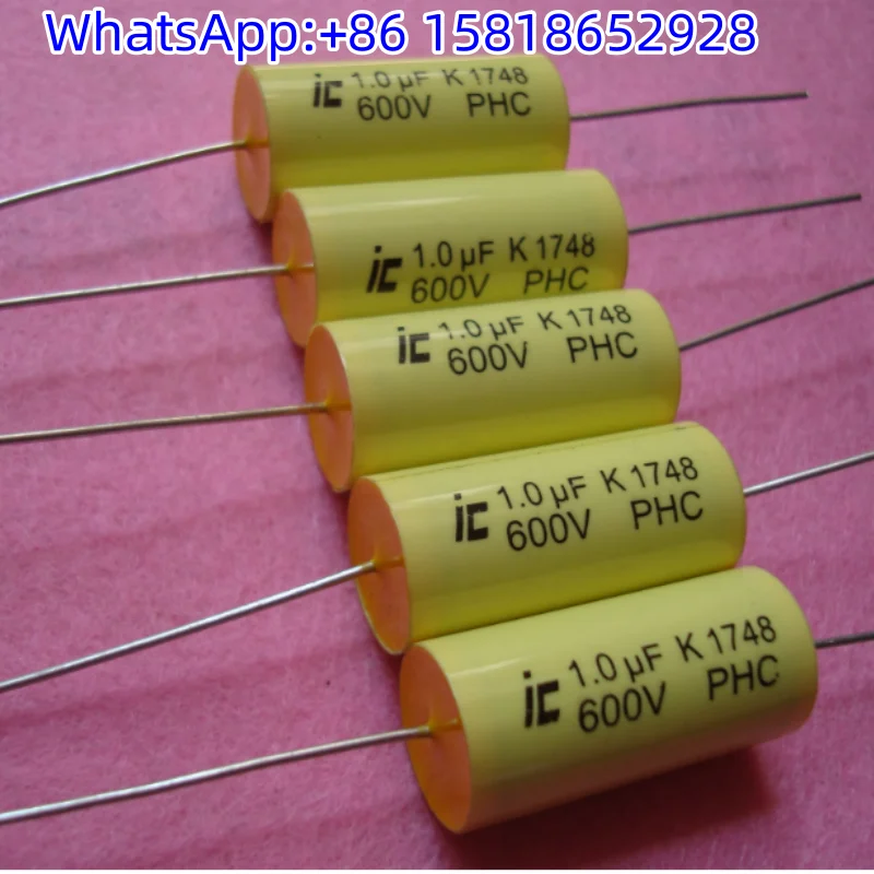 2pcs 600V 1UF Original Box Genuine iC PHC Tube Amplifier Coupling Audio Crossover Copper Pin Audio Non-polar Capacitor