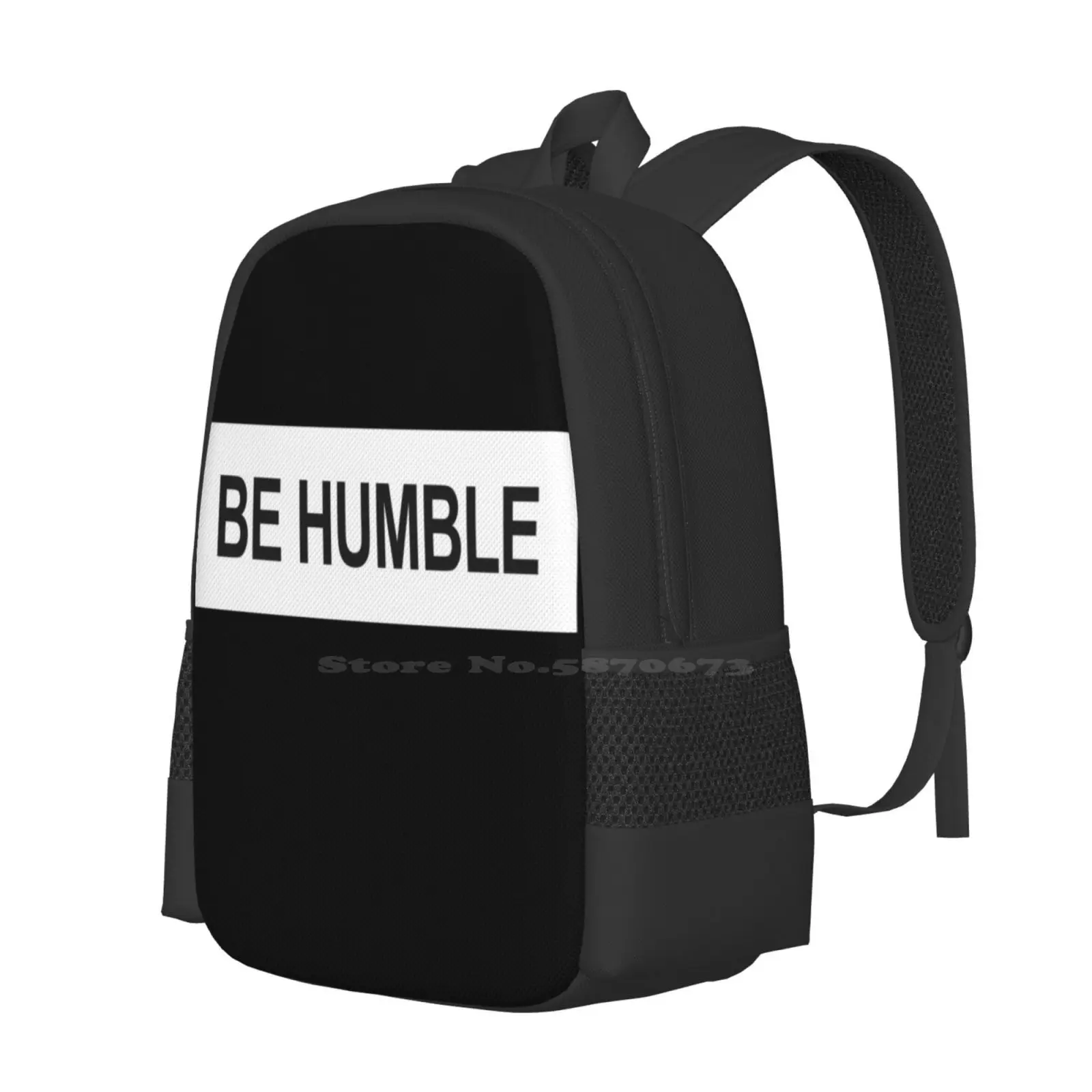 Be Humble Wht Teen College Student Backpack Pattern Design Bags Kendrick Lamar Tde Sneakers Kicks Diamond Supply The Hundreds