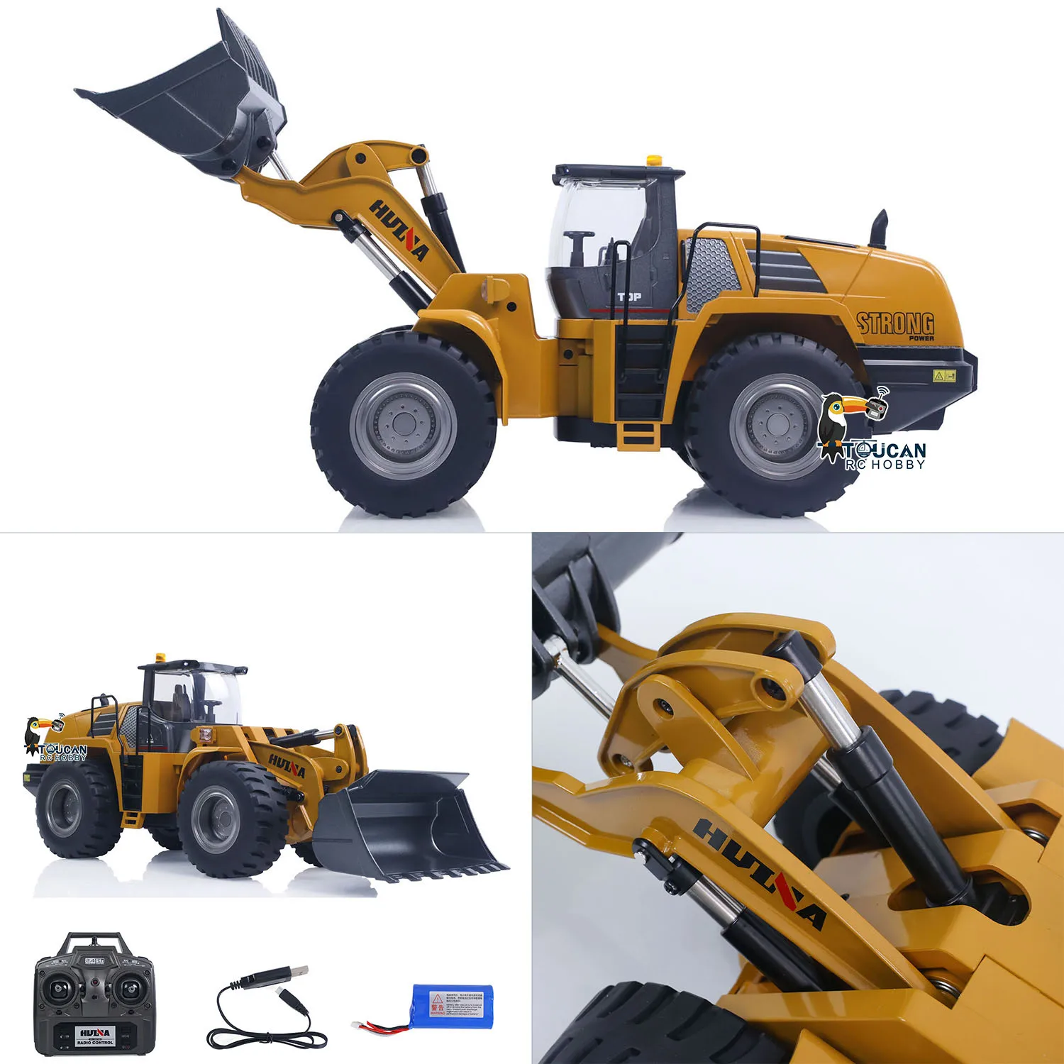 New RTR HUINA 1583 1/14 Scale RC Remote Control Truck Loader Cars with Lights Sound 2.4GHz Outdoor Toys Boys Gift