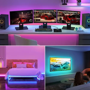 Hochglanz -RGB -USB -LED -Licht, 30LED/M, Diodenband, drahtlos, Bluetooth, App -Steuerung, Schlafzimmer, Küche, Fernseher, Dekoration, 5050 6 Hauptverkaufsfernseher für Küche - №1