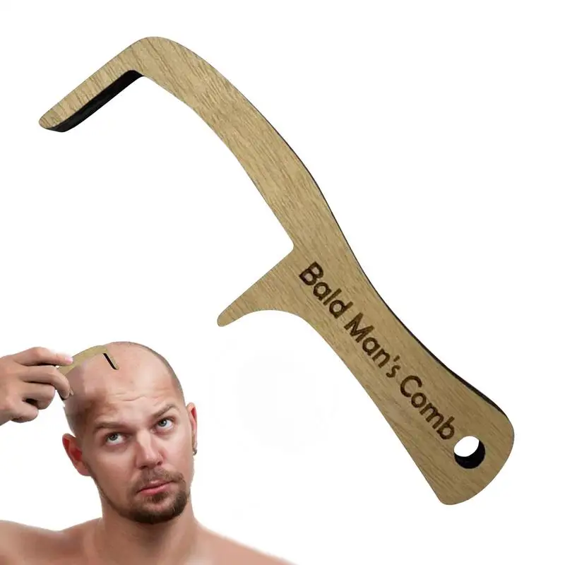 مشط الكمامة للرجل الأصلع مشط خشبي بدون شعر فرشاة مزحة فرشاة فرحان بدون أسنان مشط مضحك عملي نكتة الكمامة مشط للرجل هدية #5