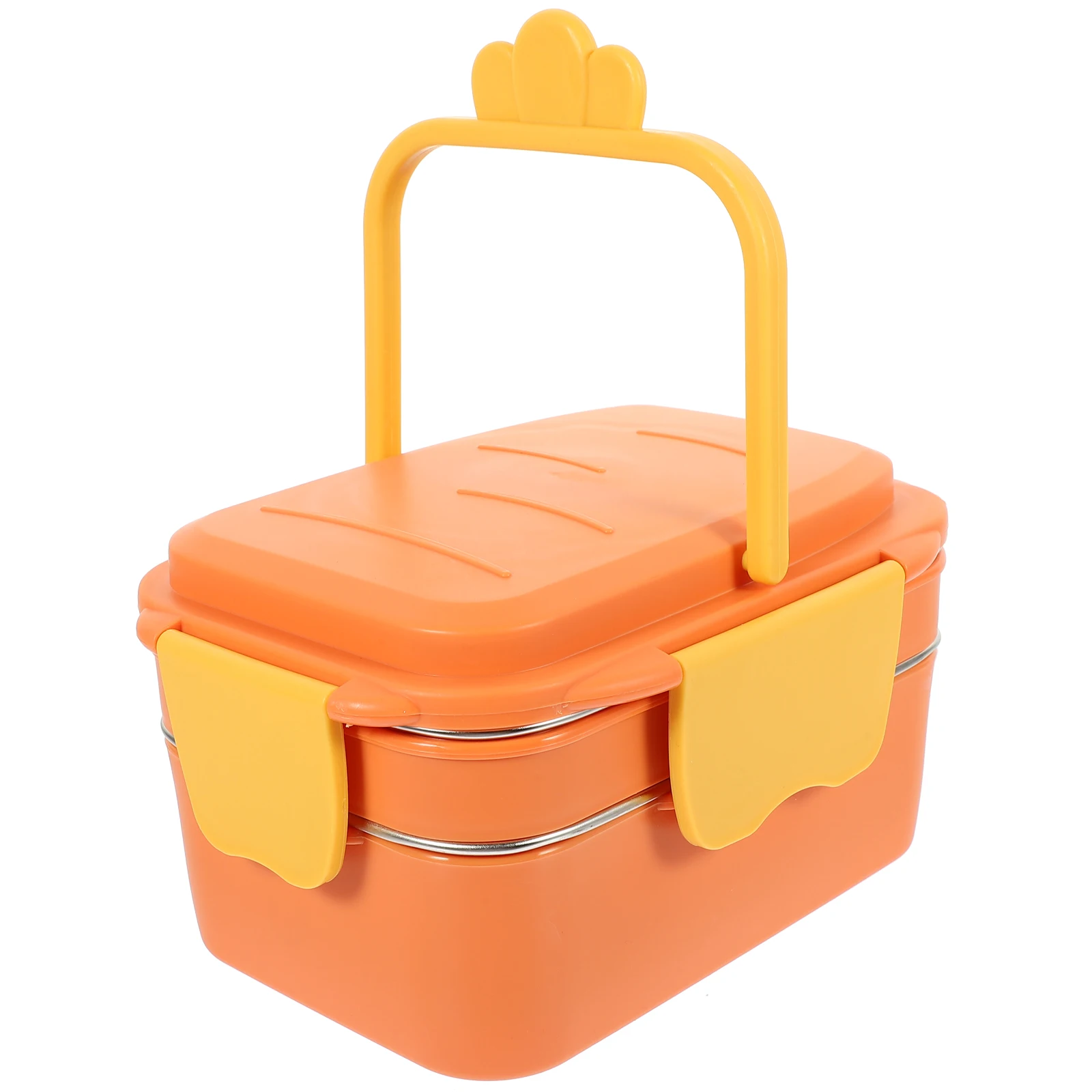 

Stainless Steel Lunch Box Boxes Portable Container Aldult Orange Lunchable Miss