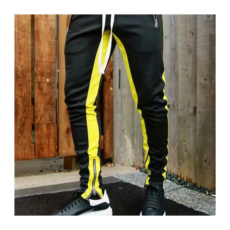 New High Street Patterned Casual Sports Running Pants mid Waist Loose Fit Long Trousers Color Blo Design Summer Cotton