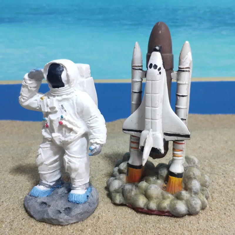 AstronsomRocket Spaceman Space Shuttle Spacecraft Decoration, Proce Sand Table Game Toys, Figurines d'action, Poupées de décoration de table