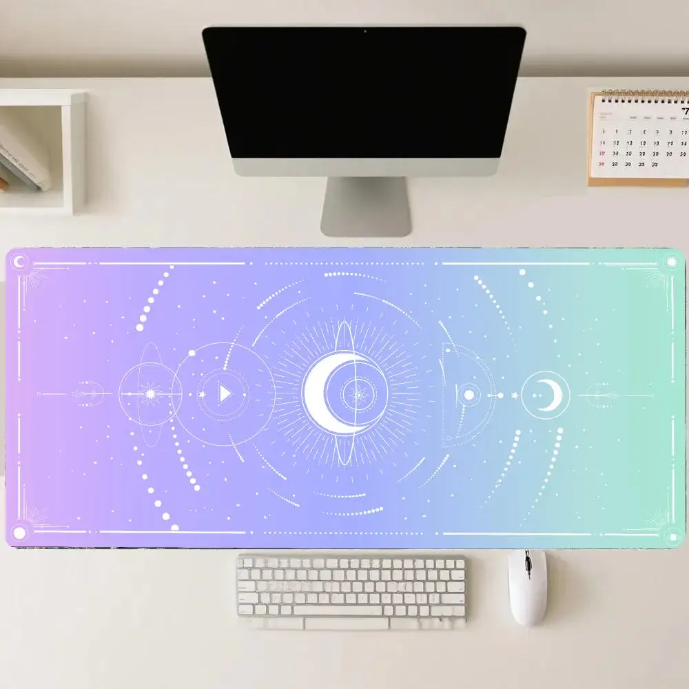 Magic Moon Star Purple Mousepad Desk Accessories Desk Mat Gaming Desk Decorating Supplies Mouse Pad Long Pad Office Decor Carpet