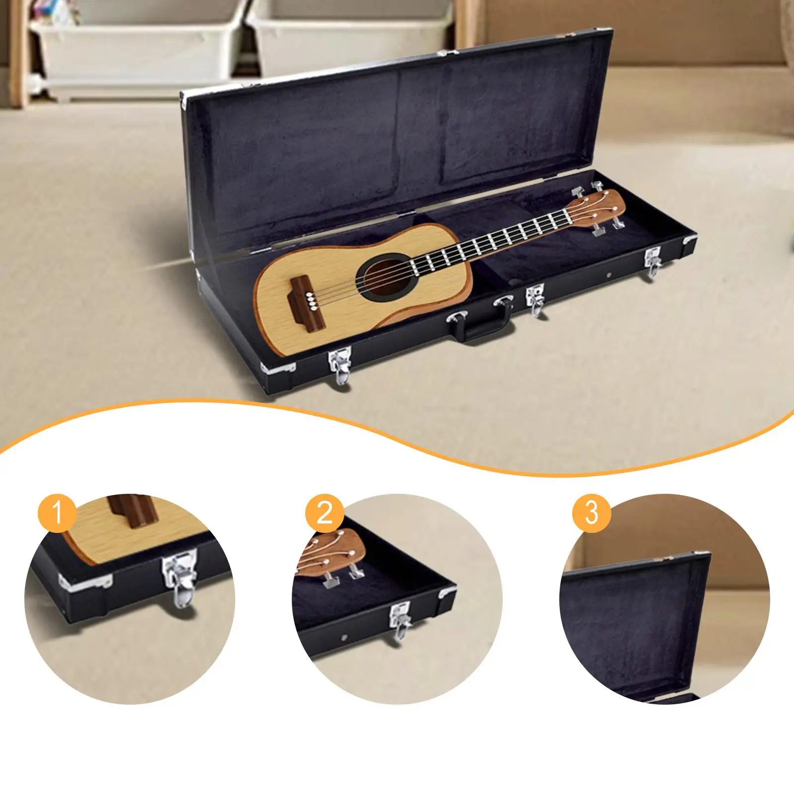

Electric Guitar Hard Case Storage Case, Dustproof, Shockproof PU Leather with Lock Lockable Protection Square Hardshell