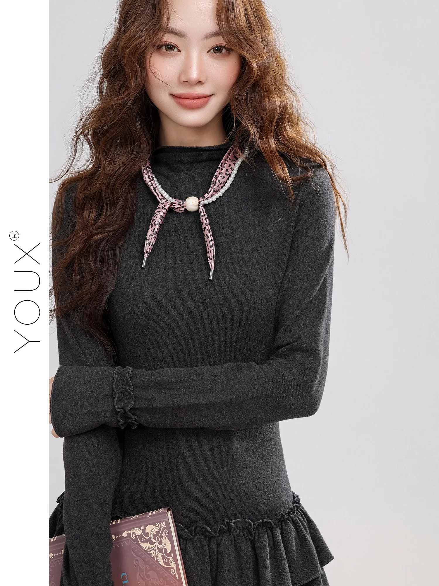 T-shirt gothique marron pour f - Turtleneck Knit 90S avis et prix
