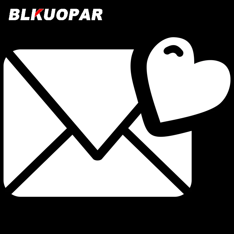 BLKUOPAR for A Letter With Love Attached Car Stickers Personality Sunscreen Decals Creative Waterproof Laptop Car Accessories