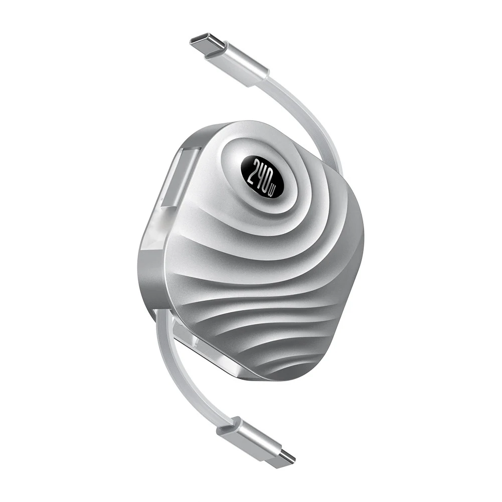 Retractable Cable With 240W Charging Capability Compatible With USB-C Phones Tablets And Laptop Charging Needs