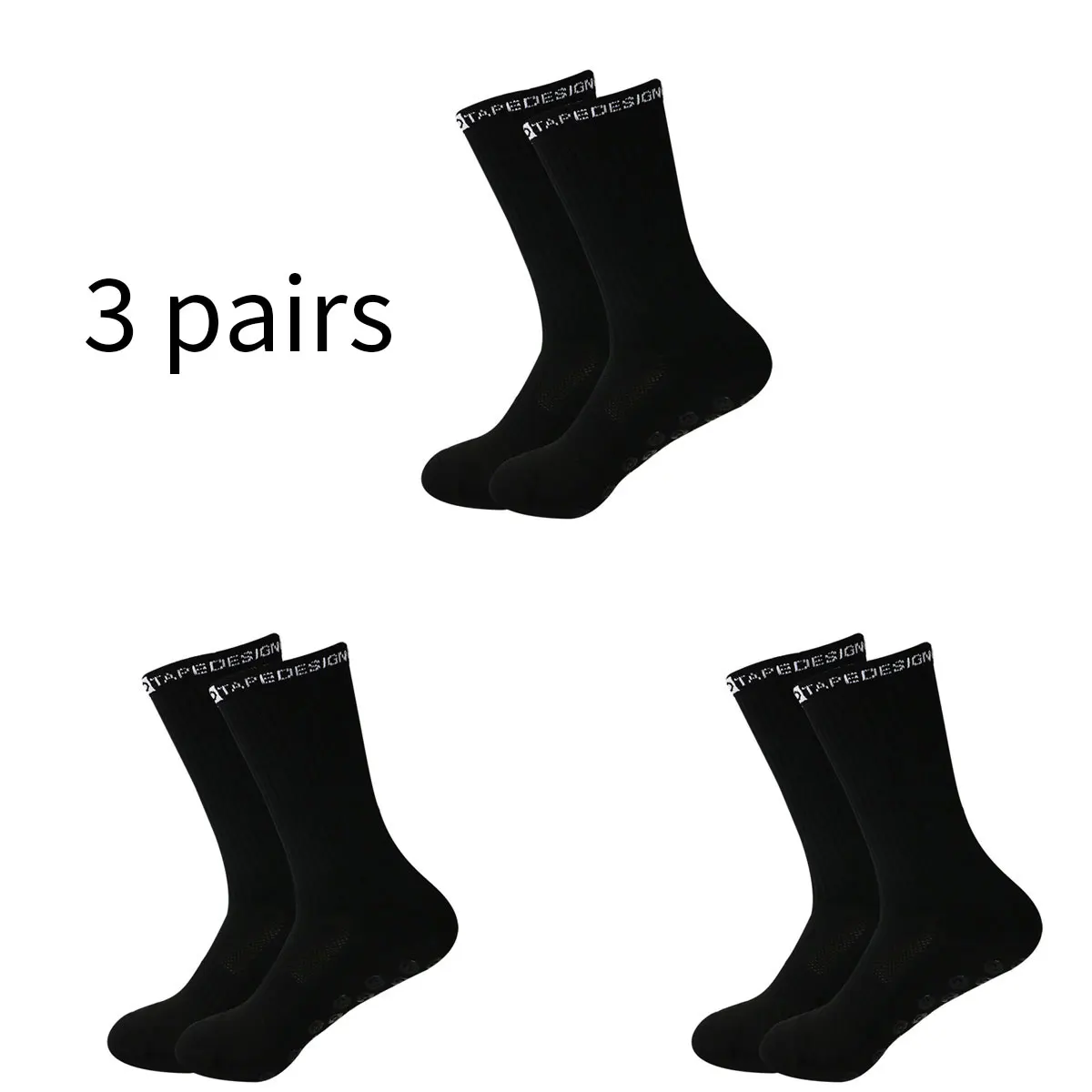 3 Pair Men\'s Non-Slip Soccer Socks Breathable Knee High Towel Bottom Cycling Hiking Sports Training Women Child Football Socks