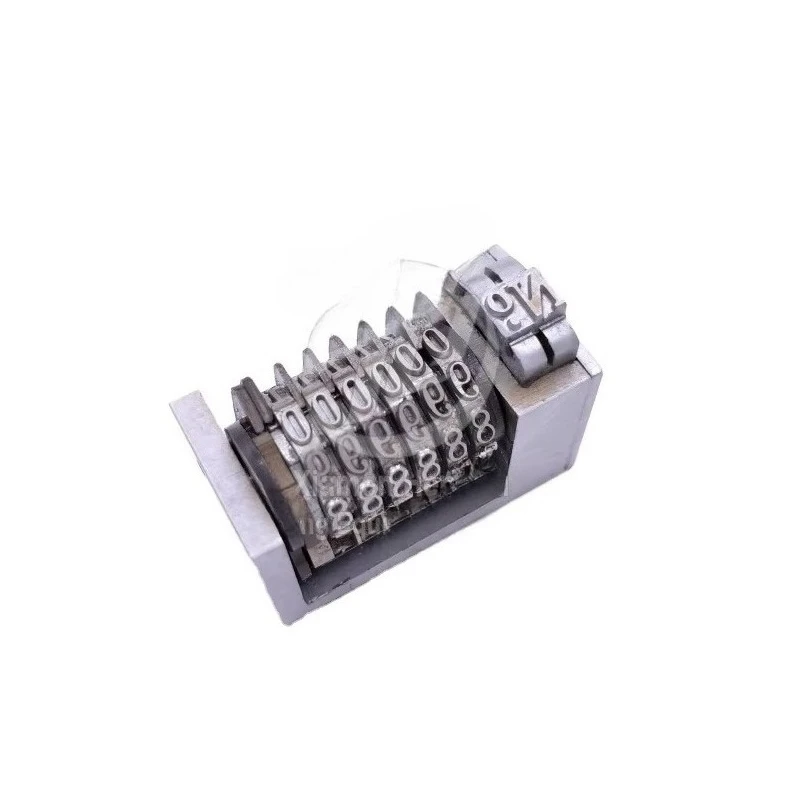 

6 Digit Numbering Machine 4x8 All Stainless Steel Roman Font Jump Backwards 98765... Sinkable 2 Numbers