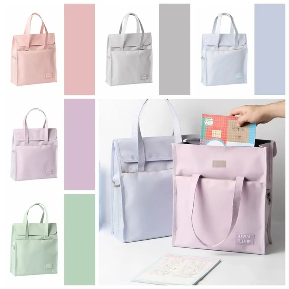 A4 File Folders Student Tutorial Bags File Organizer Storage Bag Leisure Handbag Large Capacity Oxford Cloth A4 Document Bag