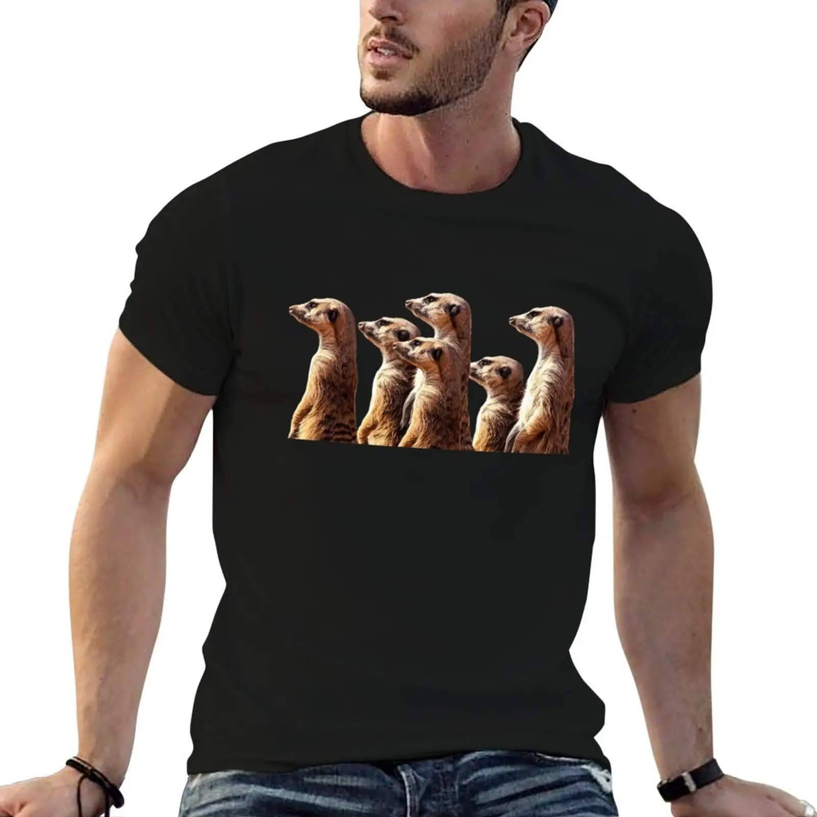 Meerkat Suricate Suricata suricatta Mammal Band Brothers Stand T-Shirt shirts graphic customs mens graphic t-shirts anime