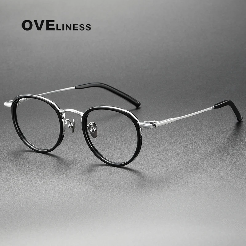 

Vintage Acetate Eyeglasses Frame Men Round Myopia Prescription Optical Glasses Women Retro Luxury Brand Glasses Frame Eyewear