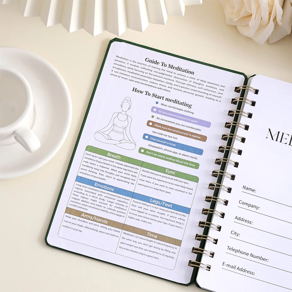 96 صفحة A5 مجلة التأمل ذات الغلاف الصلب للاكتشاف الذاتي الروحي دفتر انعكاس يومي للعقل والصحة العقلية #3