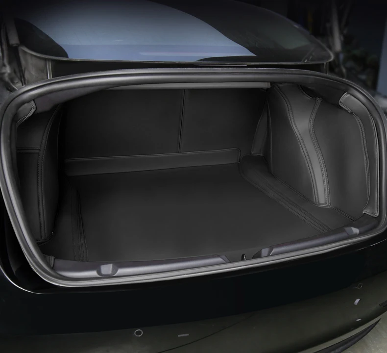 Rear Cargo Liner For Tesla Model 3 2018-2023 2024 Higland Nappa Leather Trunk Mat Full Coverage Boot Carpet Protection