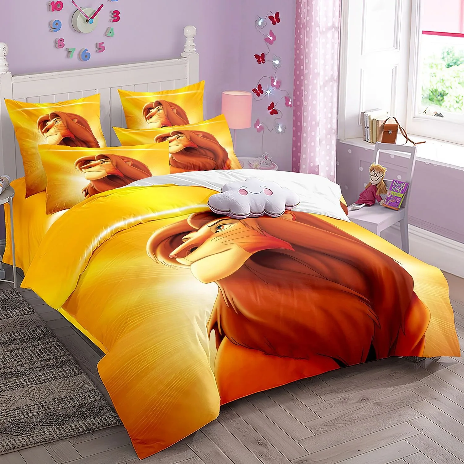 Disney Animation Lion Simba Duvet Cover for children,The Lion King Bedding Set,Teen Boy Single Twin Size Bed Sets Bedspreads Gif