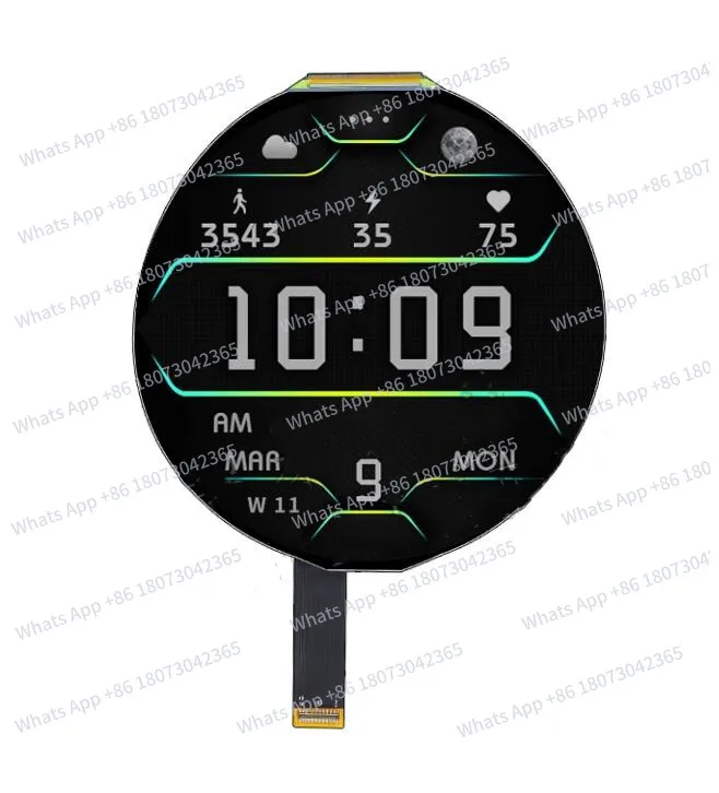 

IPS 5.0 inch 50PIN TFT LCD Round Capacitive Screen HX8399C IC MIPI Interface 1080(RGB)*1080 HDMI-compatible Drive Board