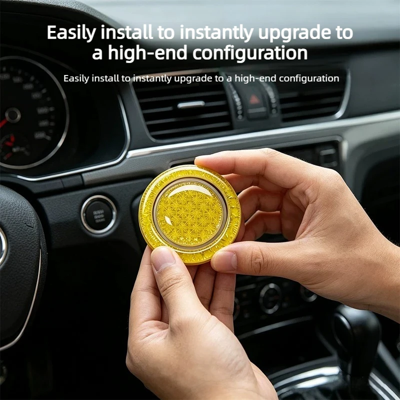 FOR Universal Car One‑Click Start Button Decor Sticker Glossy Wear‑Resistant Odor‑Free Ignition Switch Interior Mod Accessory