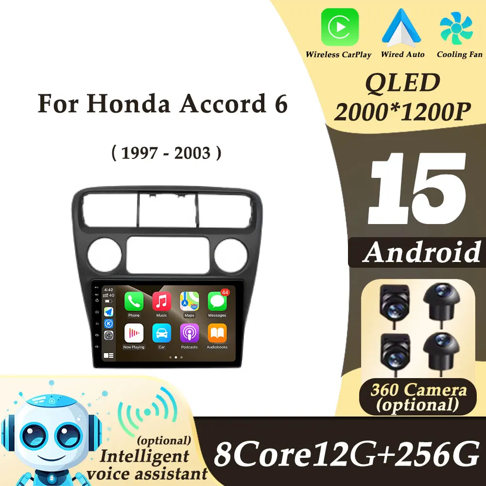 

Android 15 for Honda Accord 6 1997-2003 Multimedi Player Video Audio Car Radio Wireless CarPlay Split Screen DSP Stereo No 2 din