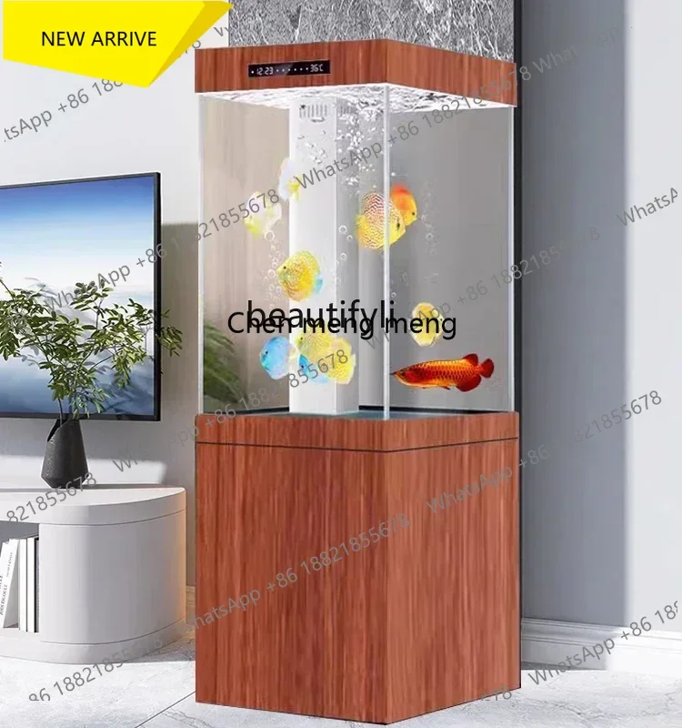 

Новый аквариум для гостиной с экологическим донным фильтром, напольный, настенный, для домашнего ландшафта, из супербелого стекла, вертикальный, квадратный