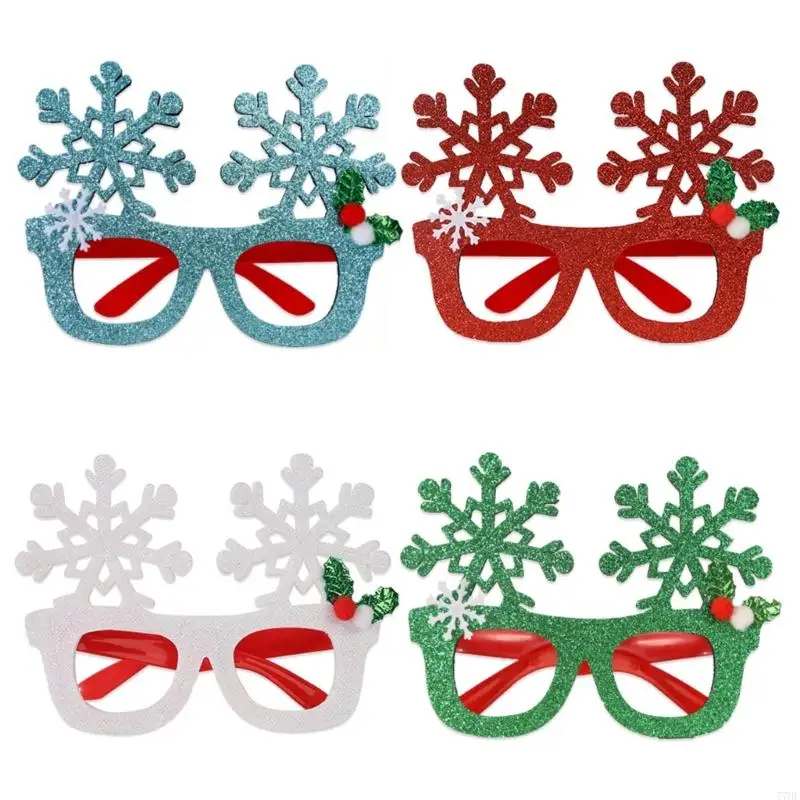 

77HE Sparkling Snowflake Christmas Glasses With Design Role Play Accessories For Holiday Parties And Festive Event