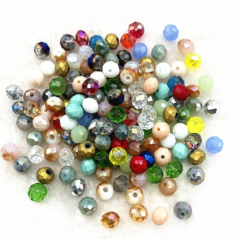 30pcs/lot 8mm Rondelle Austria faceted Crystal Glass Beads Loose Spacer Round Beads DIY Jewelry Making For Bracelet