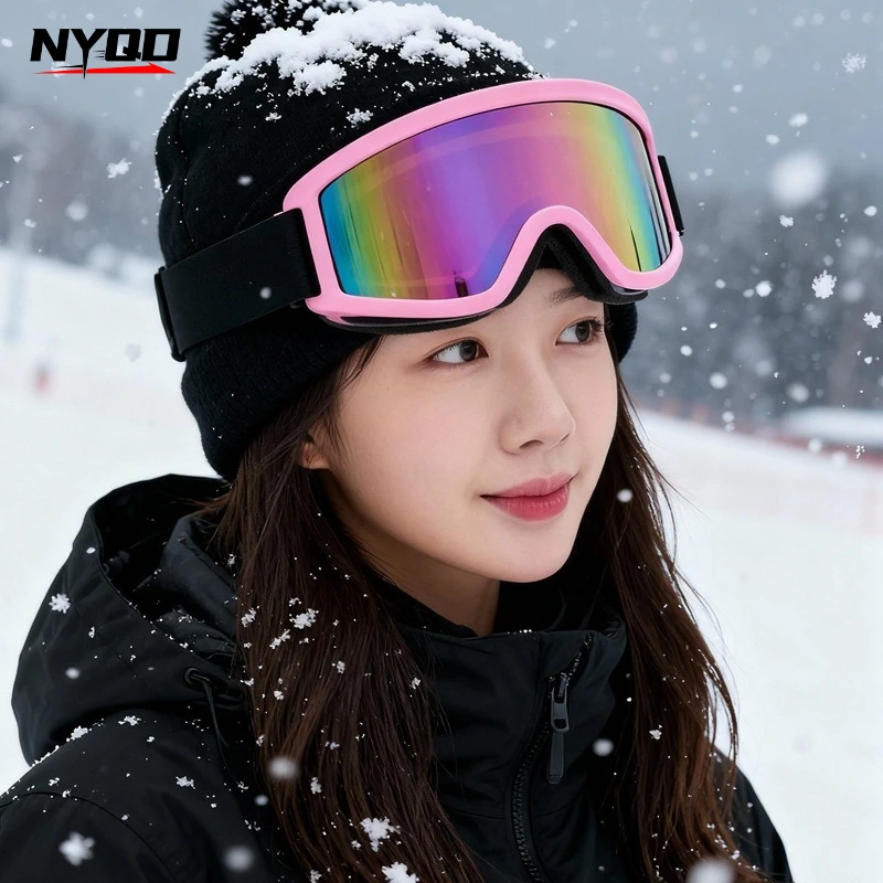 Ski Goggles Men Women UV Protection Anti Fog Windproof Lightweight Snowboard Goggles for Outdoor Winter Sports Mountaineering