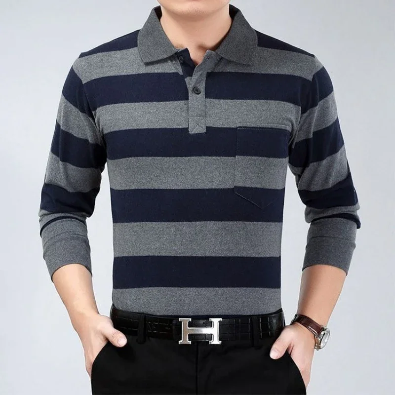 High Cotton Mens Collared Undershirt Long Sleeve Casual Inner Wear Fall Tops