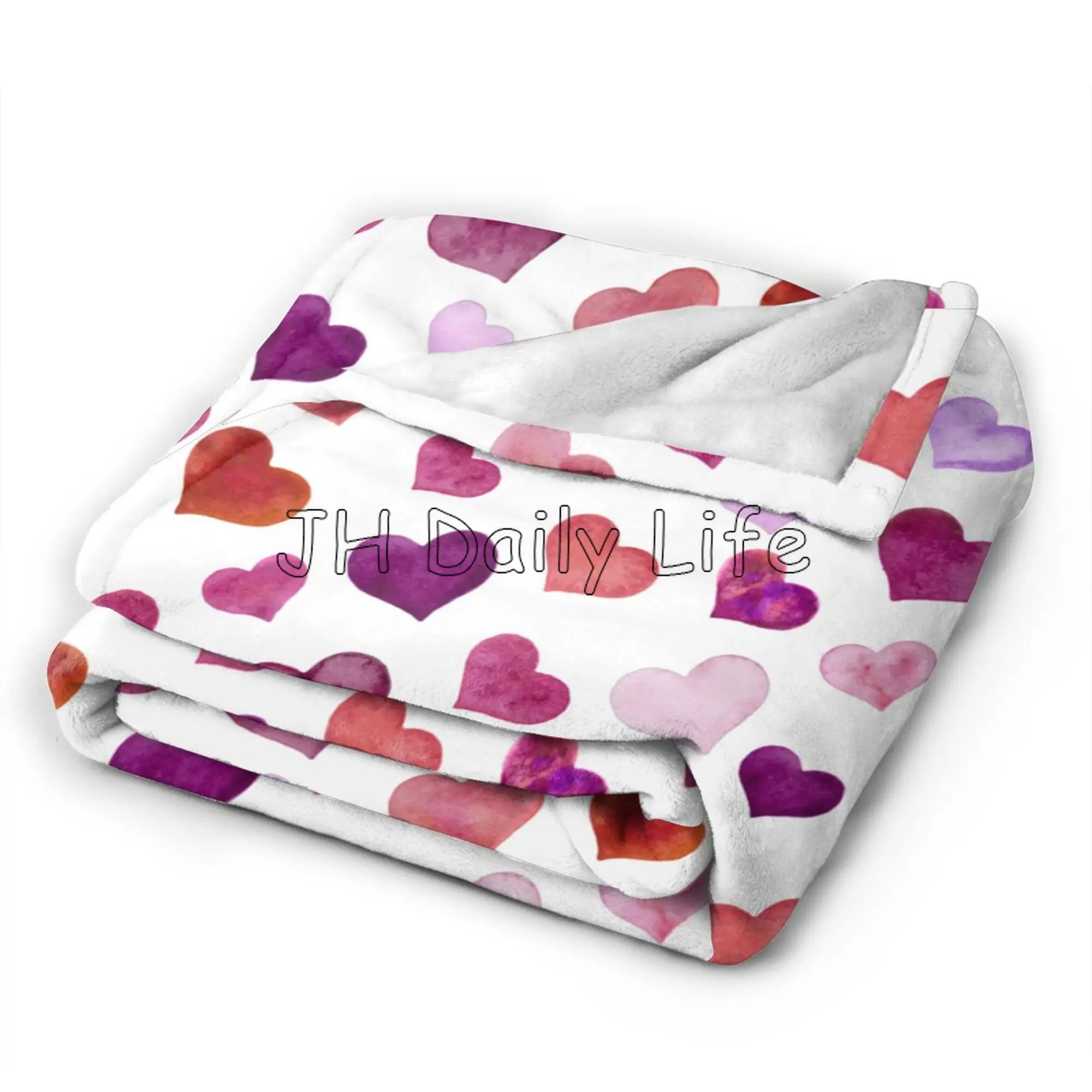 Valentines Throws Red Pink Heart Blanket Fleece Soft Lightweight Microfiber Plush Blankets Romantice Love Heart Shape Blanket