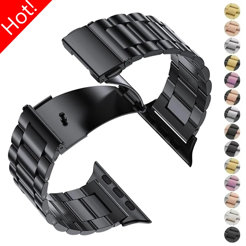 

Stainless Steel Strap for Apple Watch Ultra 3/2/1 49mm 46mm 45mm 44mm Metal Band for Iwatch Series 11 10 9 8 7 6 SE 5 4 Bracelet