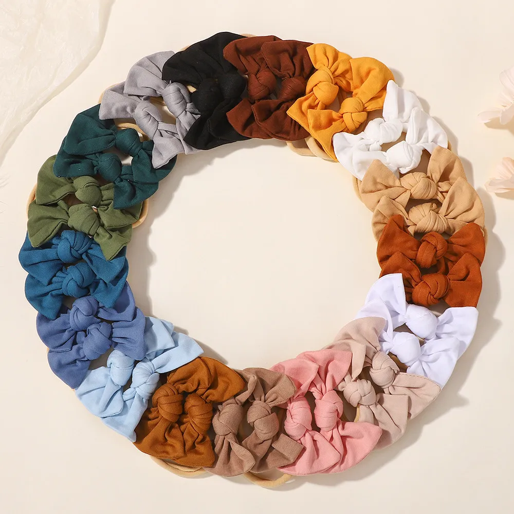 30 قطعة لون عشوائي الانحناء عقال لطفلة لطيف اليدوية محبوك Bowknot الأطفال العلاقات الشعر أغطية الرأس الطفل إكسسوارات الشعر