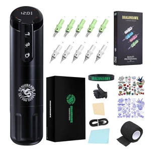 Dragonhawk x2 tatuaje inalámbrico ametralladoras kits completos pluma rotativa completa suministros de tatuaje para principiantes 6 mejores ventas Dragonhawk Tattoo Pen - №1