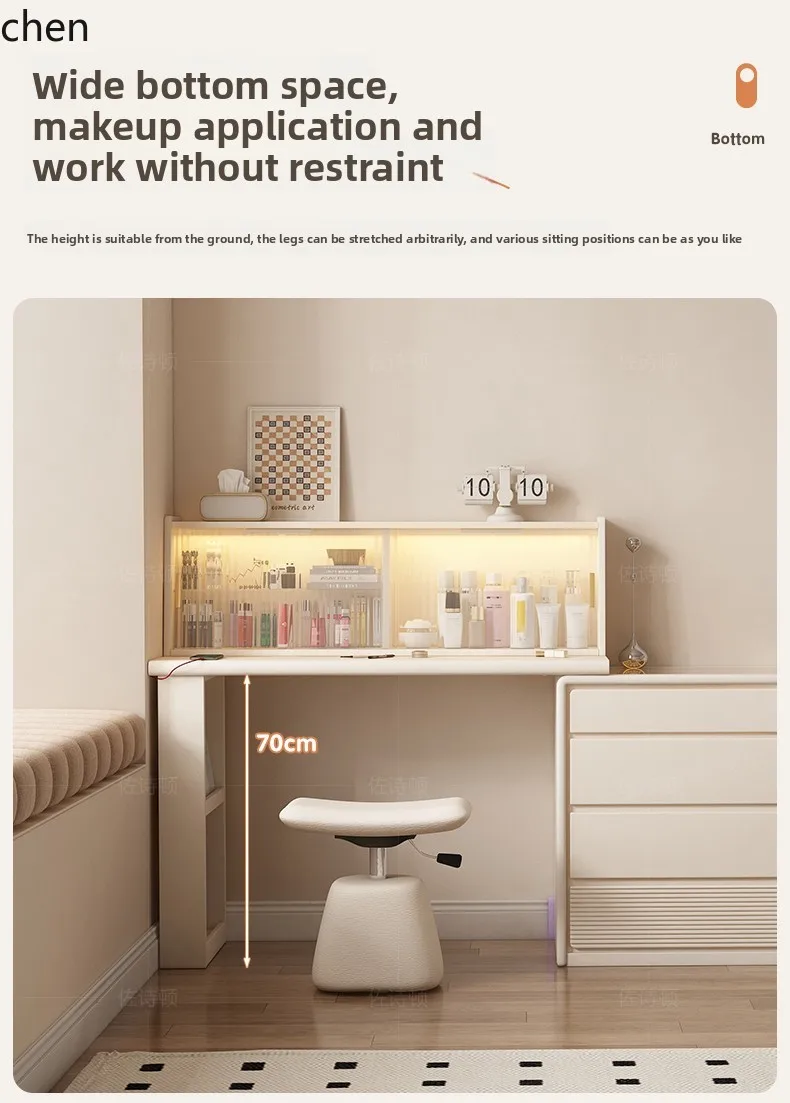 dresser chest makeup table bedroom semi-enclosed dressing table storage corner desk solid wood