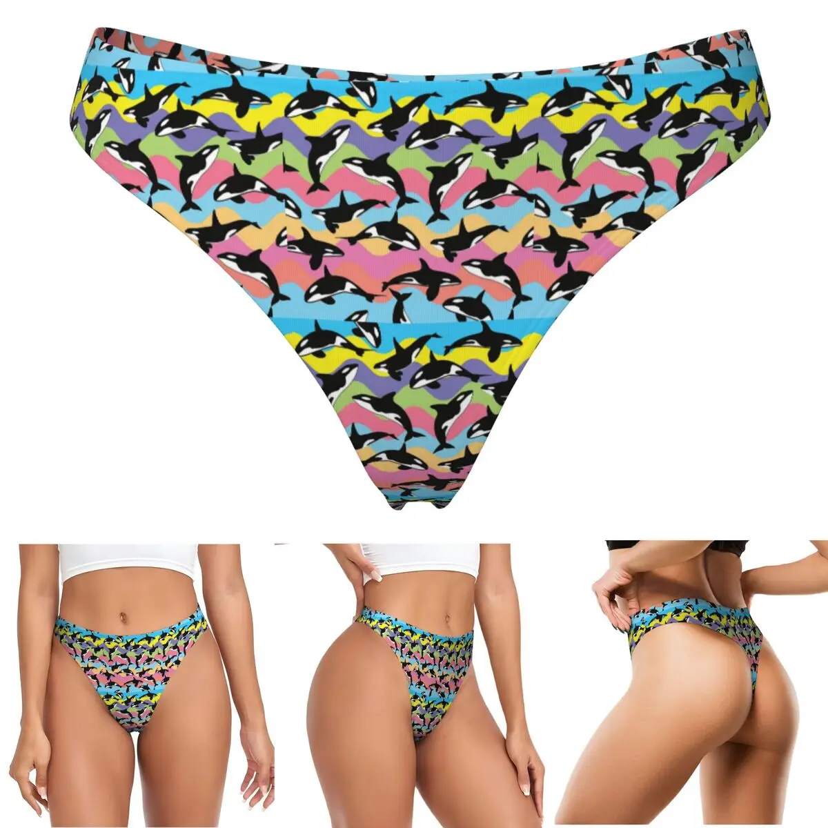 calcinhas-g-string-personalizadas-orca-killer-whale-respiraveis-confortaveis-e-elasticas-para-mulheres