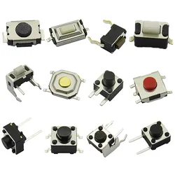 120pcs 12 Values 10 Pieces of Each Type Tactile Push Button Switch Micro Momentary Tact Switch Assortment Kit