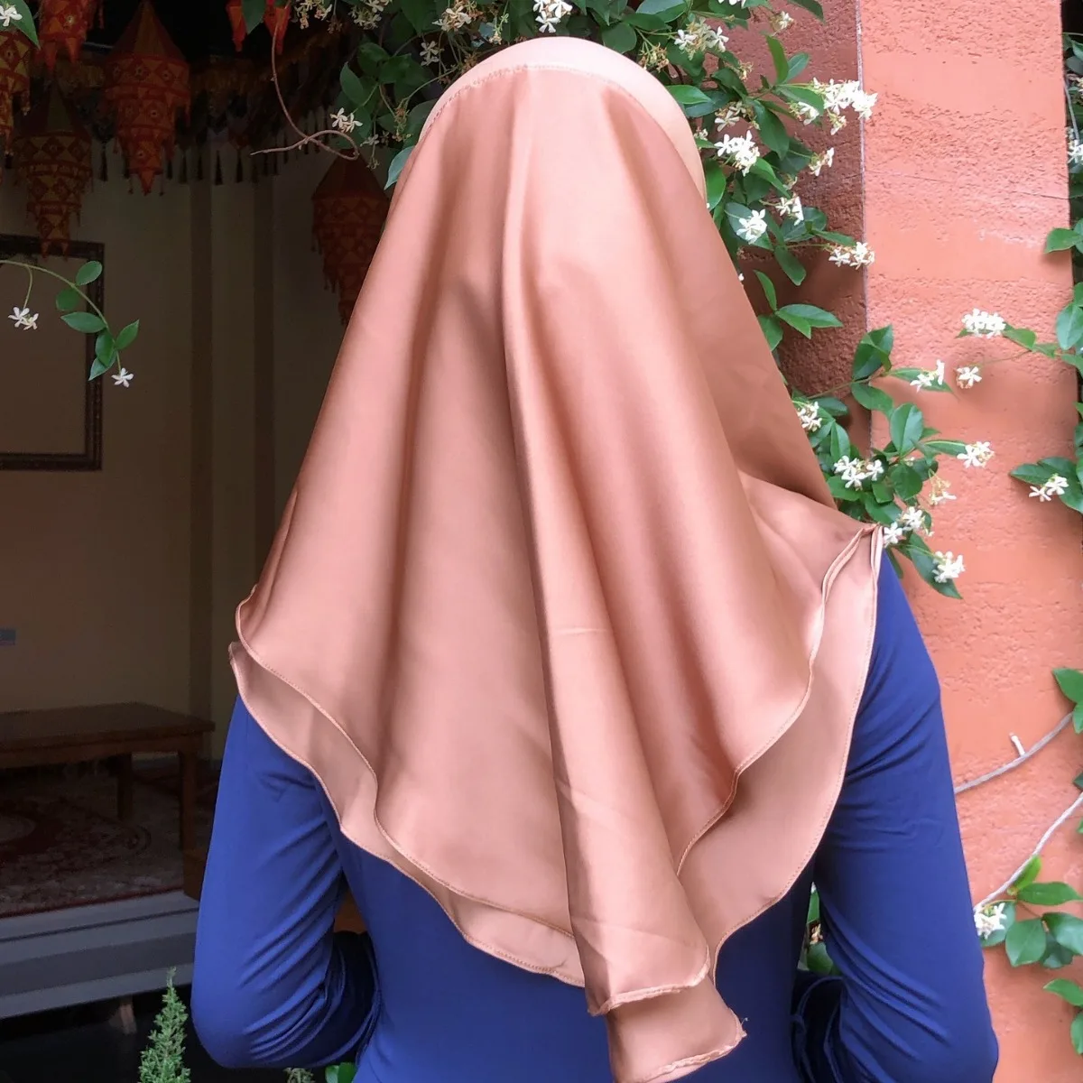 

New Malay Turban Soft Double Layer Satin Scarf Muslim Women Hijab Instant Scarves Pull On Headscarf One Piece Amira Shawl Wraps