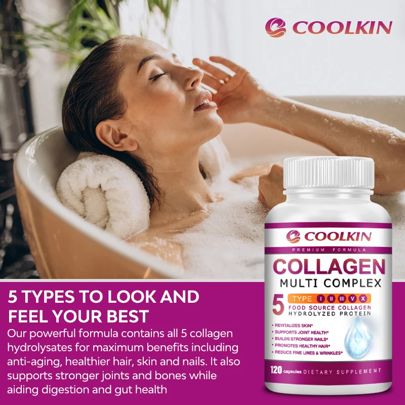 Multi Collagen Capsules - Types I-II-III-V-X - Anti-Aging, Healthy Joints, Hair, Skin, Bones, Nails