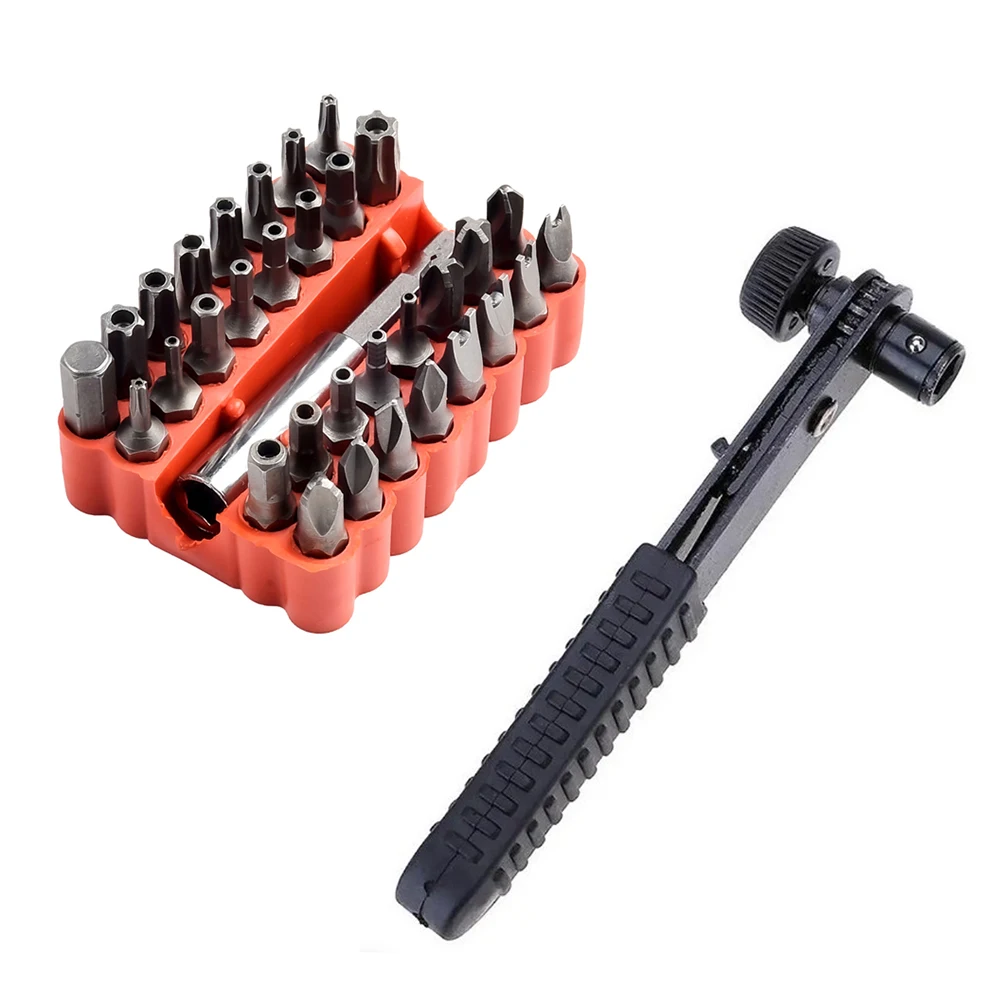 

33pc Security Bit Set Magnetic Extension Bit Holder Tamper Star Screwdriver Bits Set Quick Release Bit Holder Hand Tools