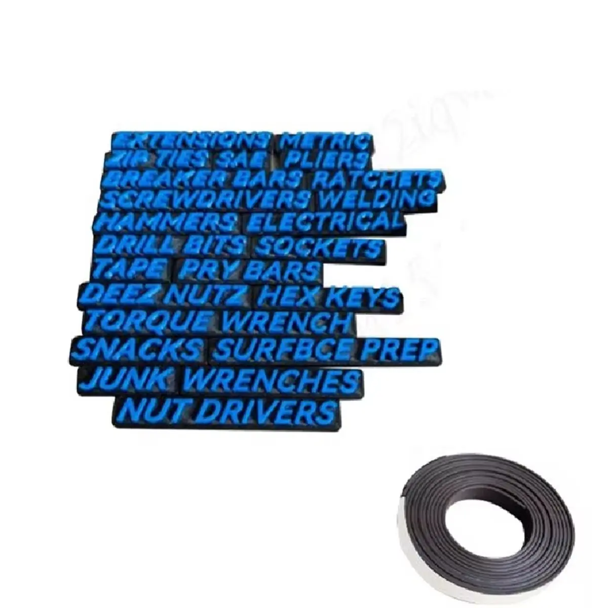 A213P ~23 Pcs Magnetic Toolbox Drawer Tags Bold Easy-to-Read 3D Magnetic Tool Box Organizer Labels ToolboxWidget Stickers C