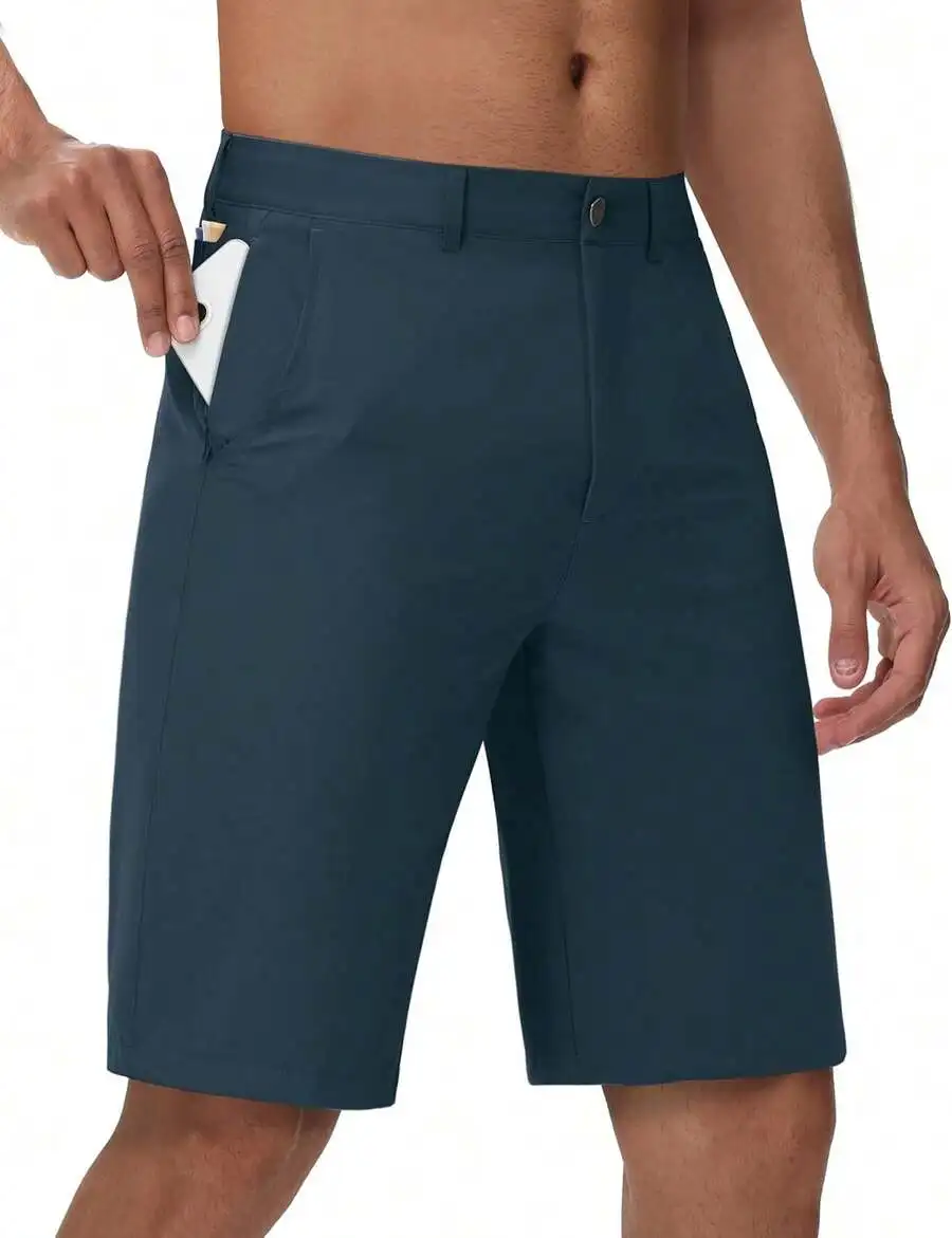 

Mens Stretch Lightweight Hybrid Shorts With Zipper Pocket Quick Dry Flat Front
