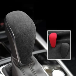 Adhesvie Attchment Suede Car Gear Shift Knob Cover Shell for Audi A6 A6L A7 2016 2017 2018 Auto Accessories Gear Handle Case