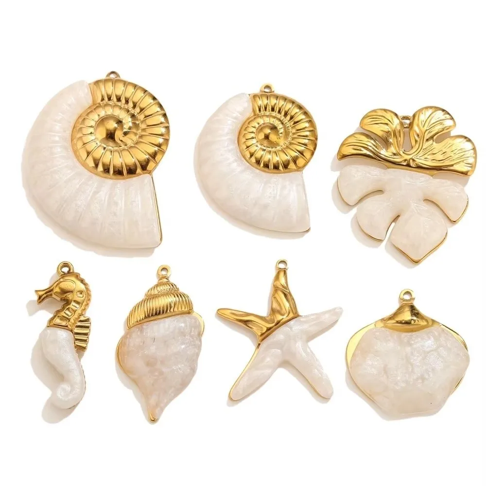Stainless Steel Starfish Charms Pendants Ocean Theme Beach Style Beach Pendants Necklace Large Size Handmade