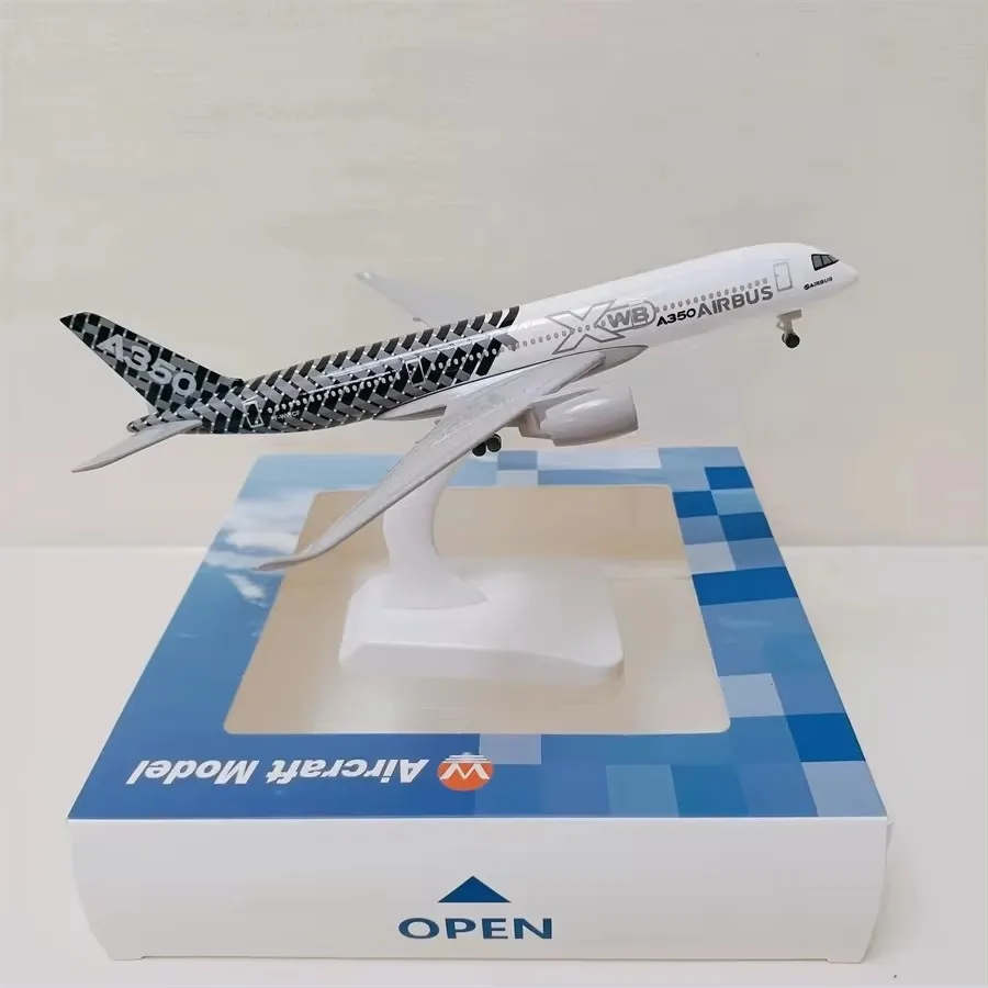 20CM Alloy Metal Prototype Air Airbus A350 350 Airlines Airplane Model Plane Model Diecast Aircraft w Wheels Holder Kids Gifts