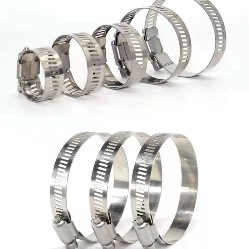 55pcs 16-25mm Adjustable Stainless Steel Screw Band Hose Clamps Car Fuel Hose Clamps Pipe Clamp Worm Gear Clip Hose Clamp