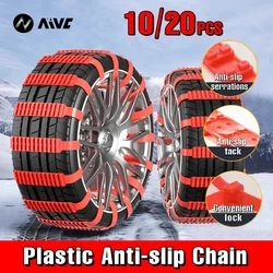 Cadenas de nieve antideslizantes para 20 piezas, cadenas de nieve antideslizantes para coche, motocicleta, ruedas de invierno y mal terreno, amarre de emergencia Universal, 10 Uds.