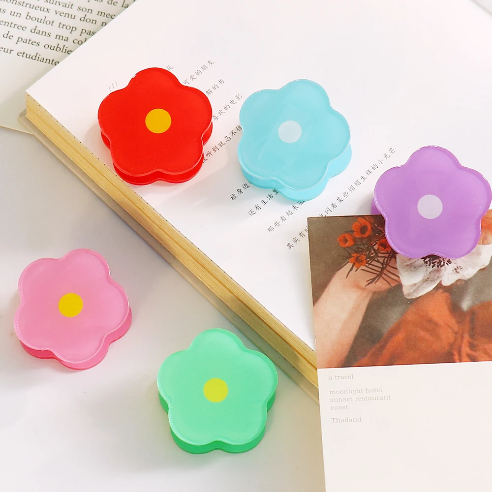 Imagem -02 - Multicolor Flor Acrílico Binder Clip Planner Clips Braçadeira de Papel Material Decorativo para Escritório Papelaria Escolar Bonito Pcs Pack