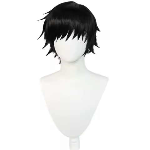Toji Fushiguro Cosplay Black Wig Toji Zenin Short Heat Resistant Synthetic Hair Wig Cap Anime Men Women Party Wig