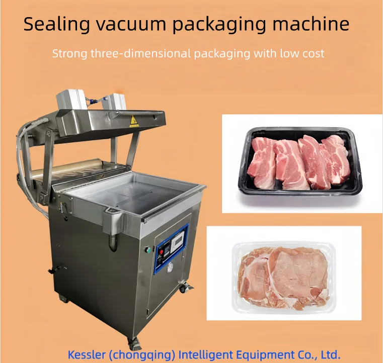 Automatic Electric Vacuum Packaging Machine for Food Trays Meat & Seafood Plastic Film 220V/380V 320kg