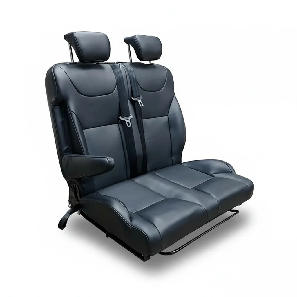 

Customized AutoLiuma L107 Leather Detachable Seat Cushion Double Seat Bed for Motorhome Van Comfortable for Sprinter Van & Vito